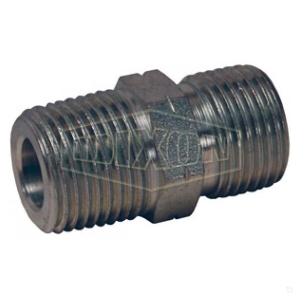 Hydraulic Adapter, 1-11-1/2 x 1-11 Nominal, Male NPTF x Male BSPP, Carbon Steel, Domestic